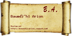 Baumöhl Arion névjegykártya